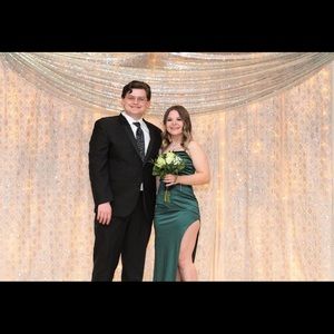 Size 2 Windsor Green Satin Prom Dress
